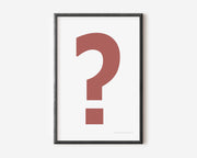 Modern symbol art print with a Nantucket red question mark on a white background.