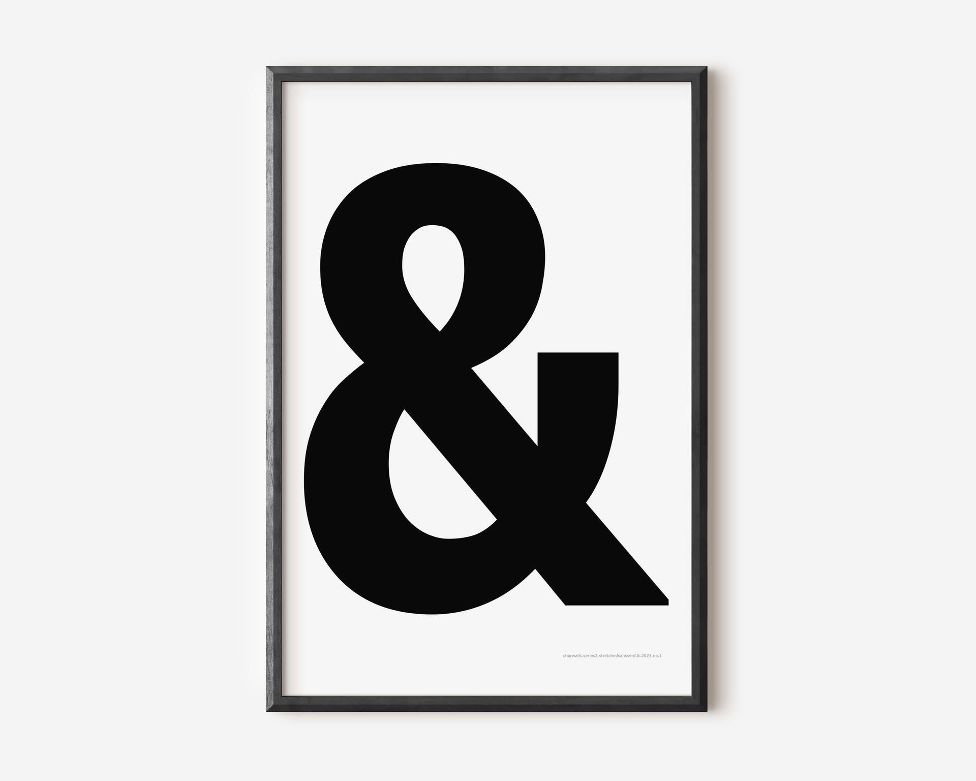 Modern symbol art print with a black ampersand on a white background.
