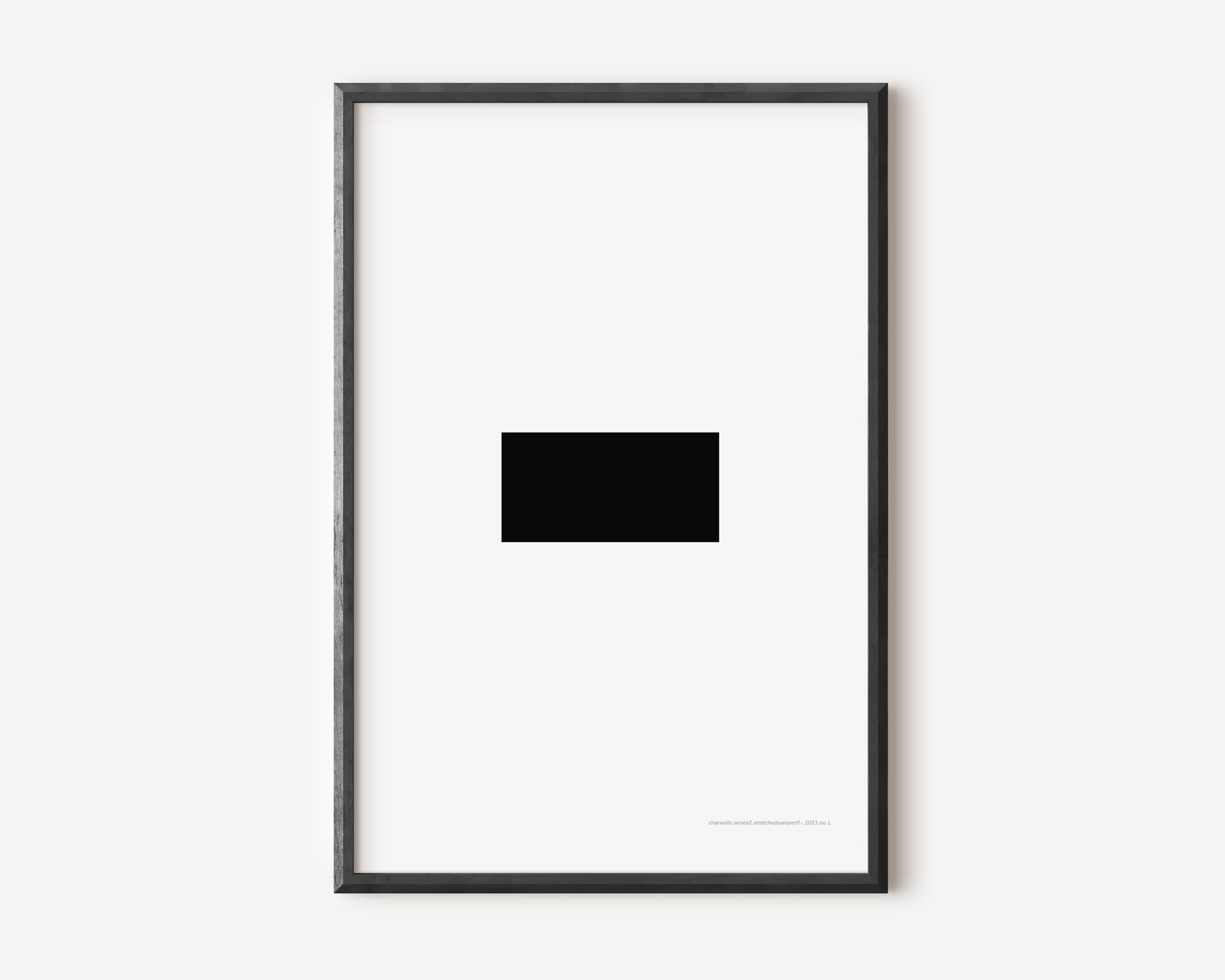 Modern symbol art print with a black minus sign on a white background.