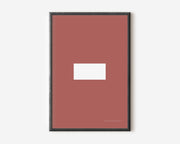Modern symbol art print with a white minus sign on a Nantucket red background.