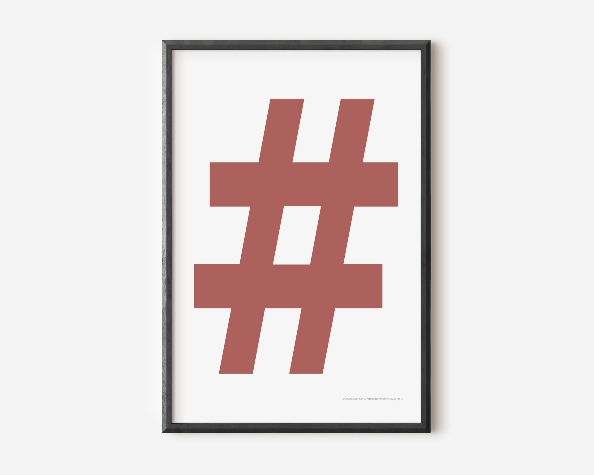 Modern symbol # art print with a Nantucket red number sign on a white background.