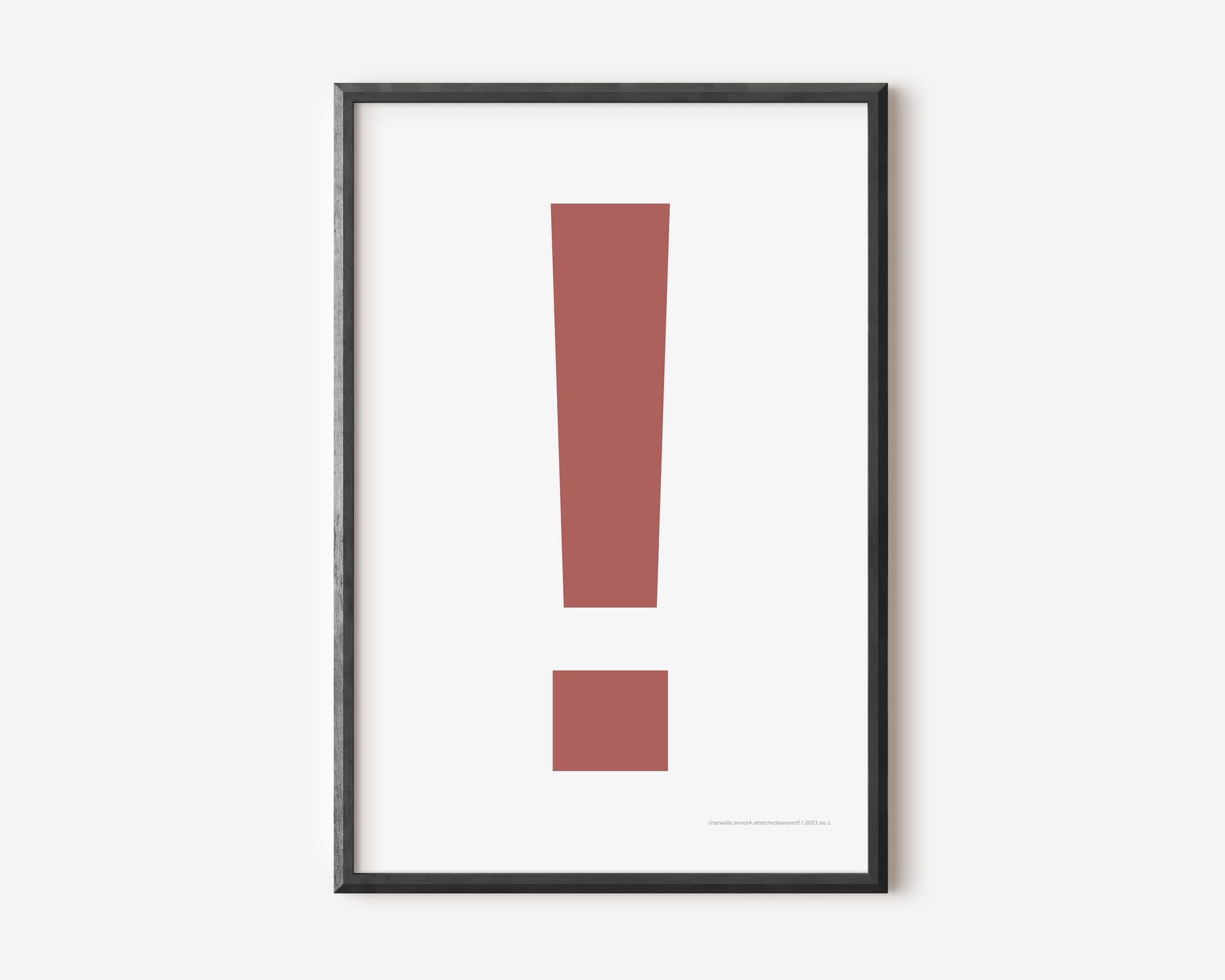 Modern symbol art print with a Nantucket red exclamation point on a white background.