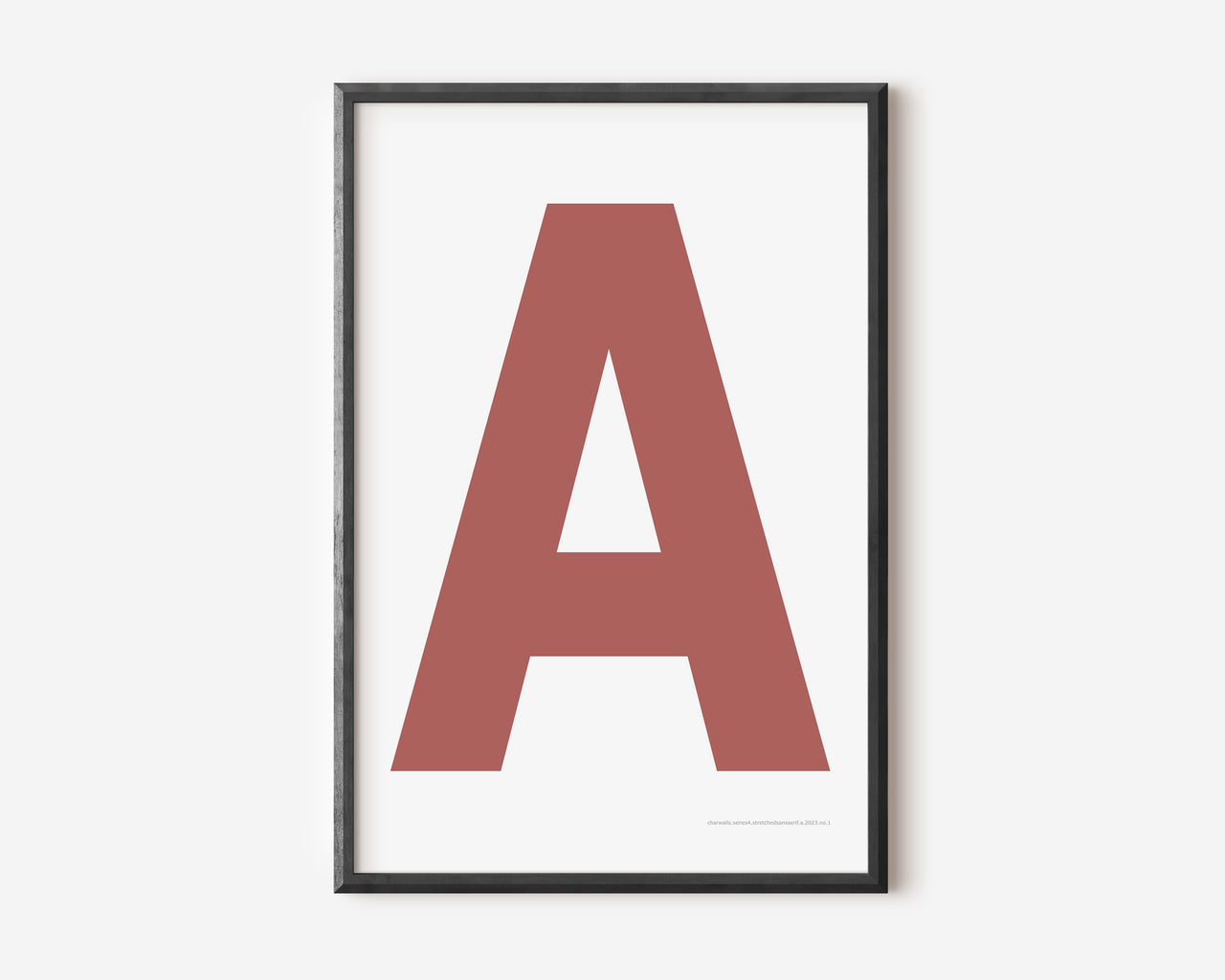 Modern art print with an uppercase Nantucket red letter A on a white background.