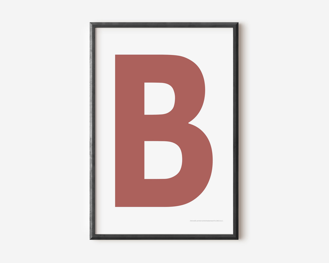 Modern art print with an uppercase Nantucket red letter B on a white background.