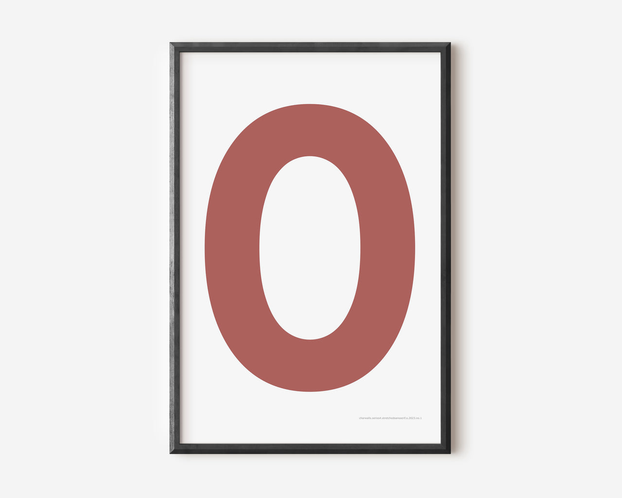 Modern art print with an uppercase Nantucket red letter O on a white background.