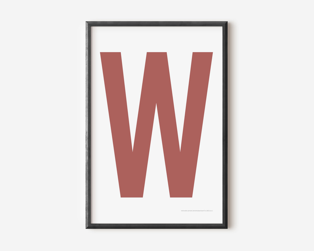 Modern art print with an uppercase Nantucket red letter W on a white background.