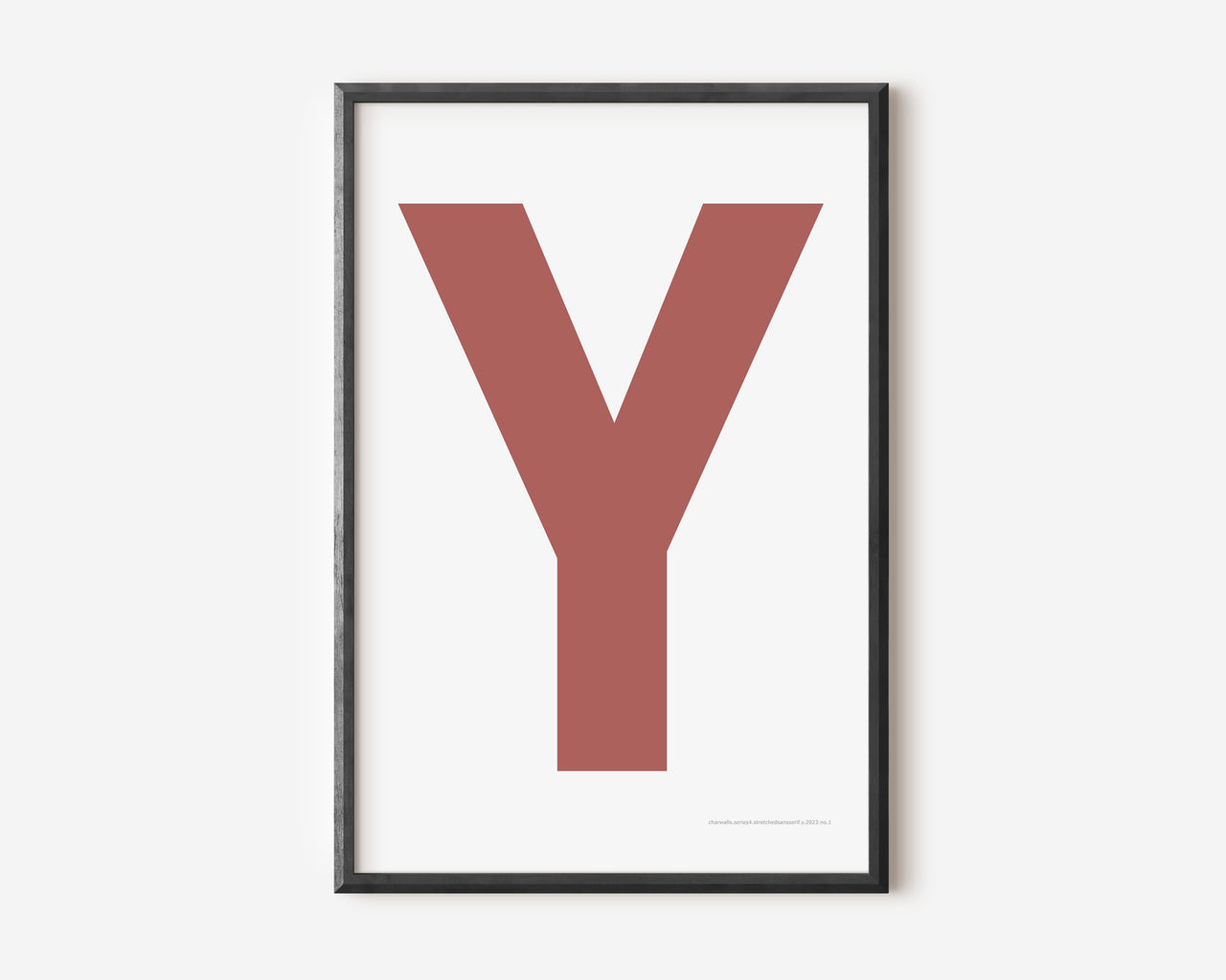 Modern art print with an uppercase Nantucket red letter Y on a white background.