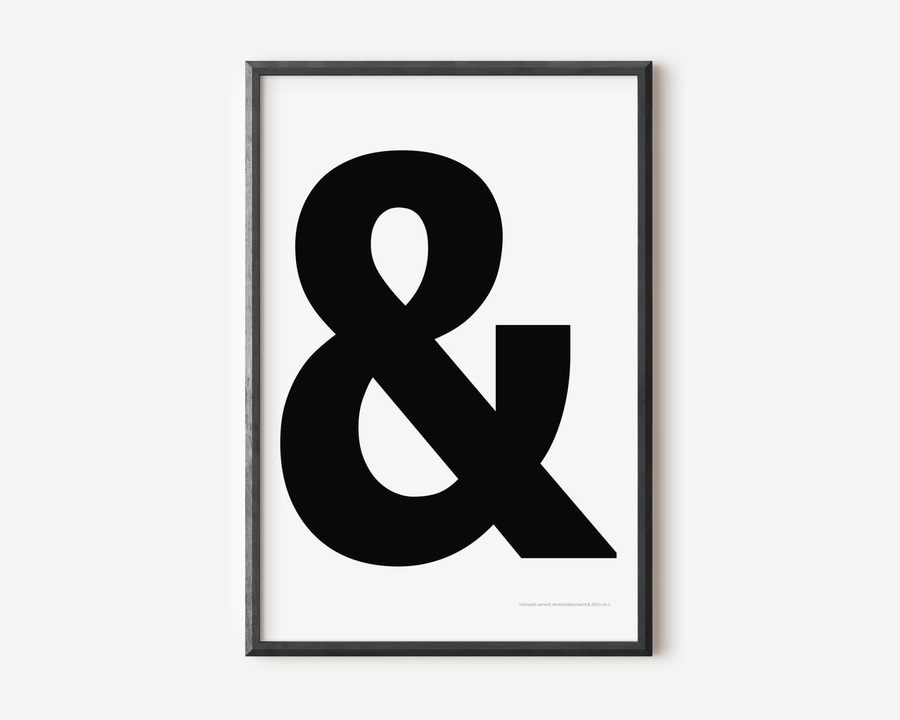 Modern symbol art print with a black ampersand on a white background.