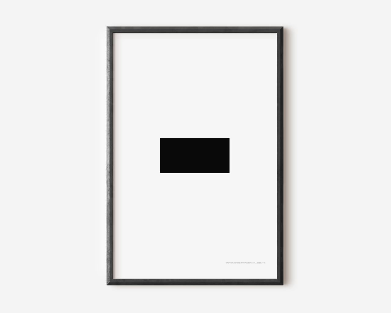 Modern symbol art print with a black minus sign on a white background.