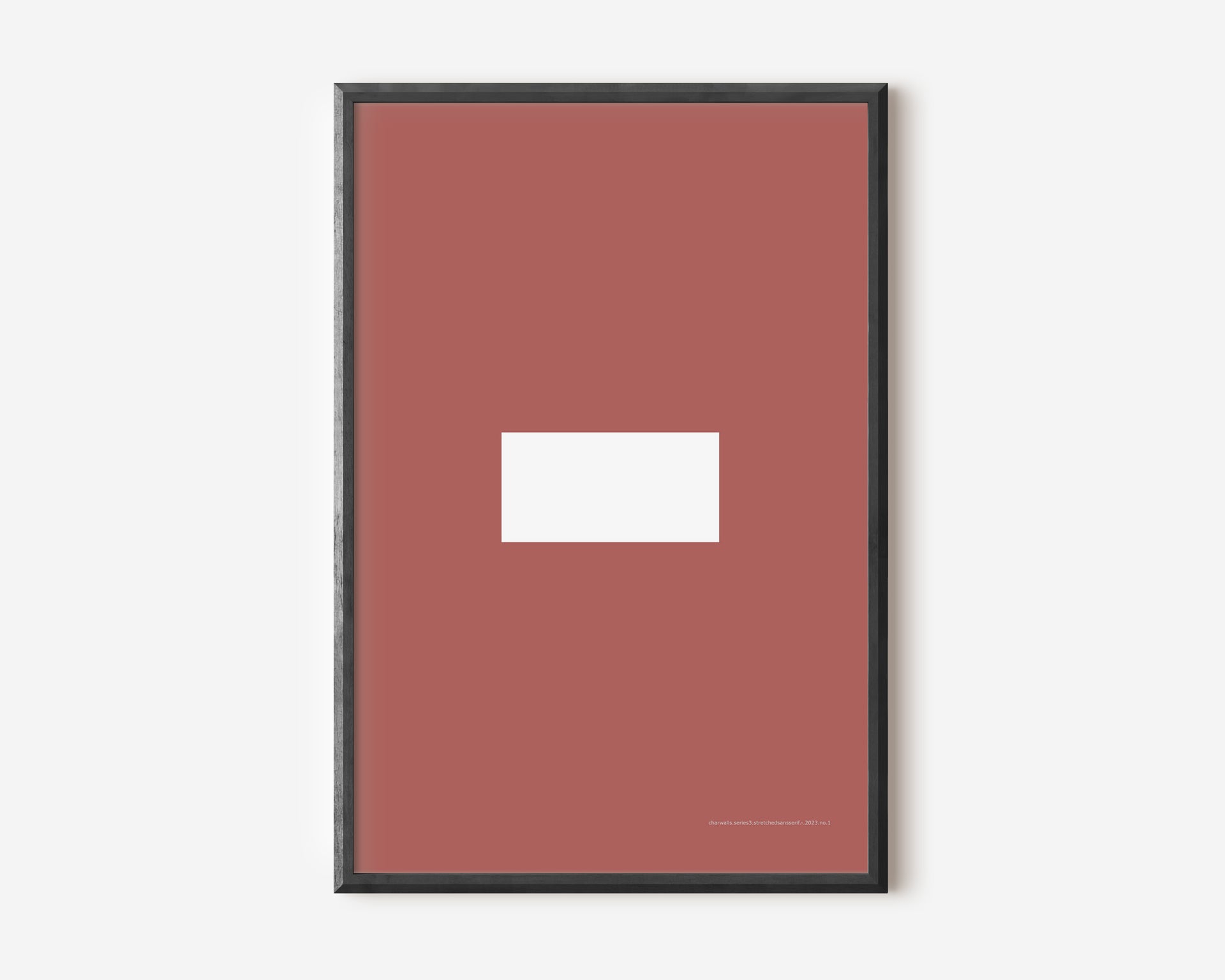 Modern symbol art print with a white minus sign on a Nantucket red background.