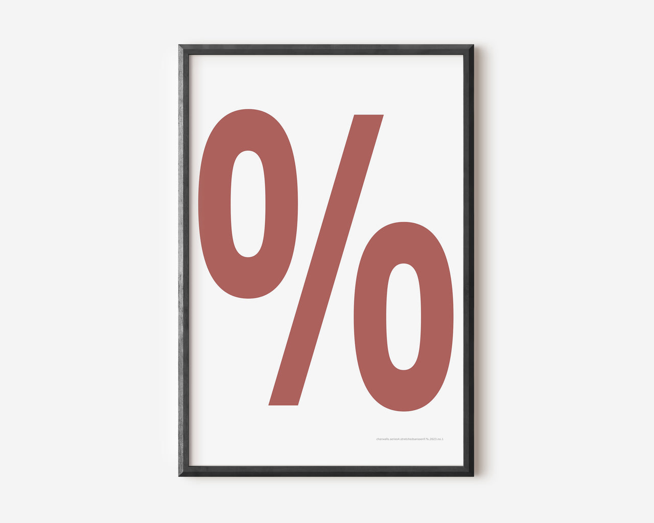 Modern symbol % art print with a Nantucket red percent sign on a white background.