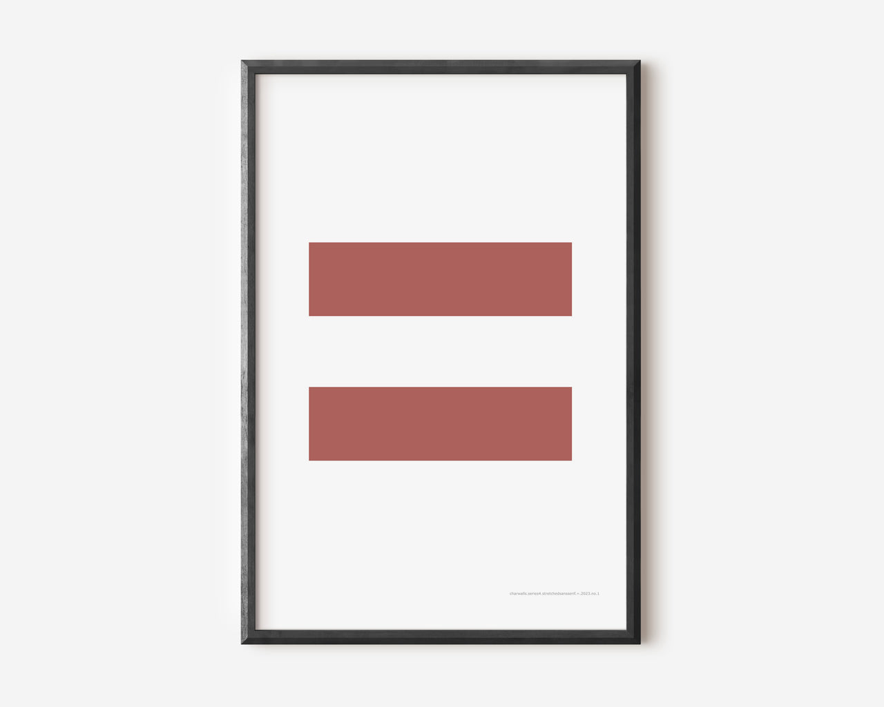 Modern symbol art print with a Nantucket red equals sign on a white background.