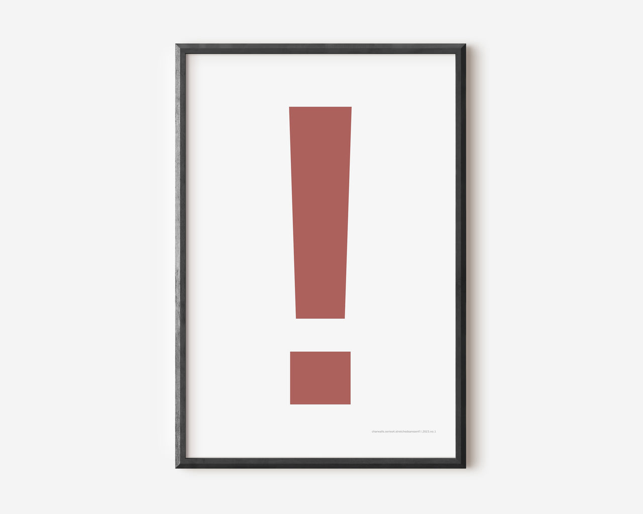 Modern symbol art print with a Nantucket red exclamation point on a white background.