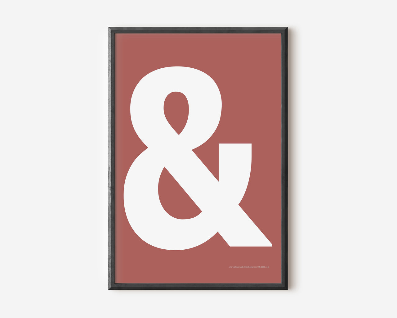 Modern symbol art print with a white ampersand on a Nantucket red background.