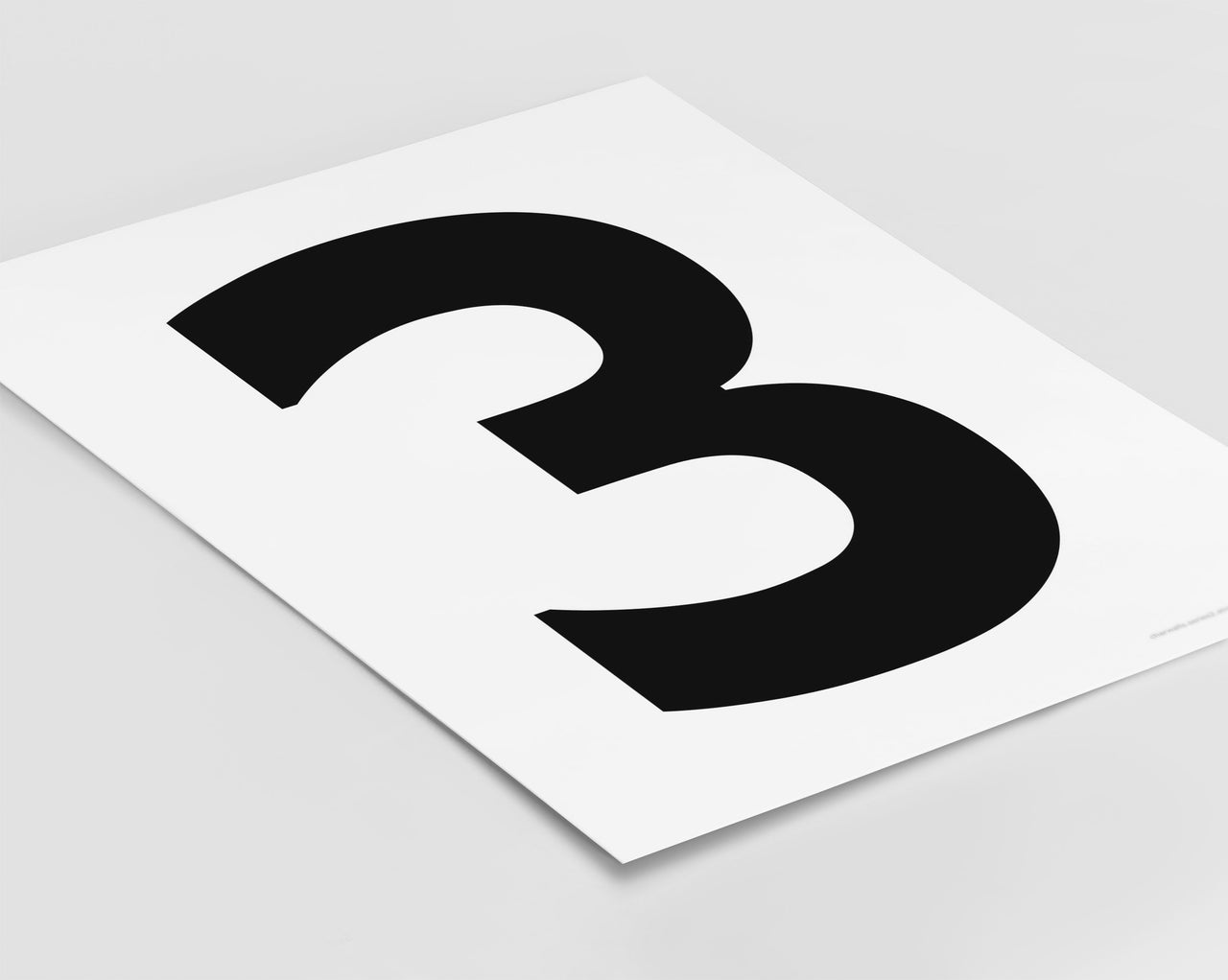 Number 3 Art Print - Series 2