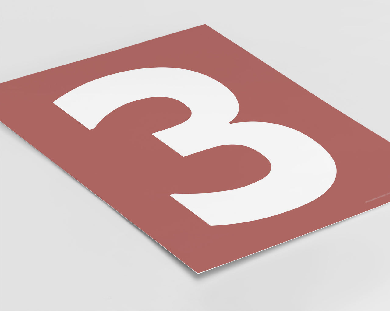 Number 3 Art Print - Series 3