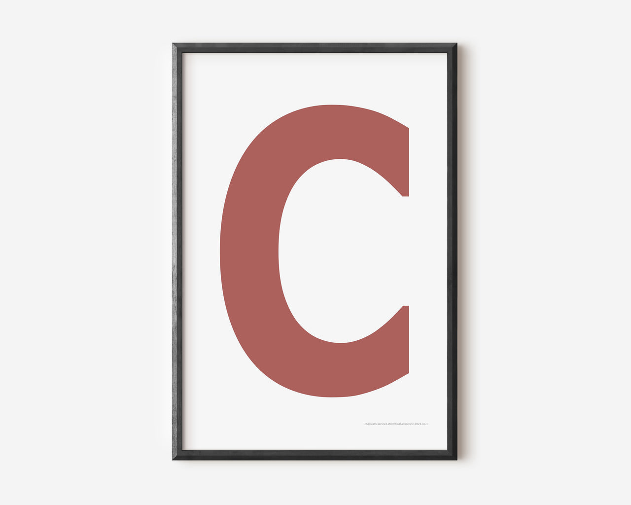 Modern art print with an uppercase Nantucket red letter C on a white background.